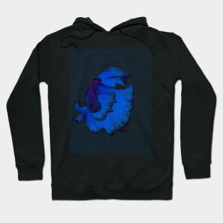 Art Doodle No. 37 Blue Betta Fish Hoodie